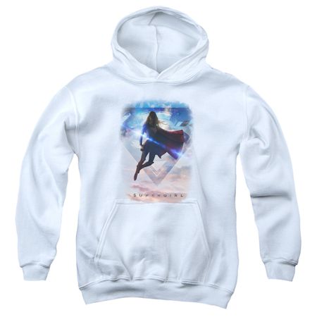 Supergirl Kids Hoodie Endless Sky White Youth Hoody