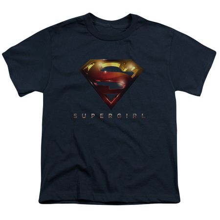 Supergirl Kids Shirt Logo Glare Navy Blue T-Shirt