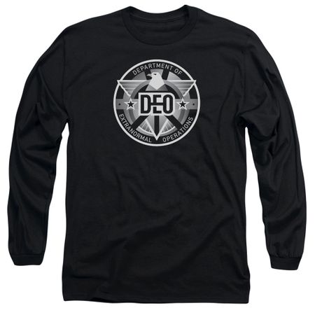 Supergirl Long Sleeve Shirt DEO Symbol Black Tee T-Shirt