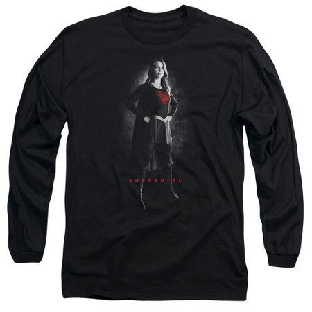 Supergirl Long Sleeve Shirt Noir Black Tee T-Shirt