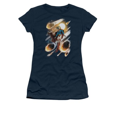 Supergirl Shirt #1 Juniors Navy Blue Tee T-Shirt