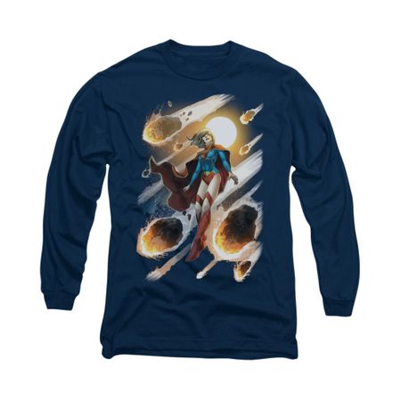 Supergirl Shirt #1 Long Sleeve Navy Blue Tee T-Shirt