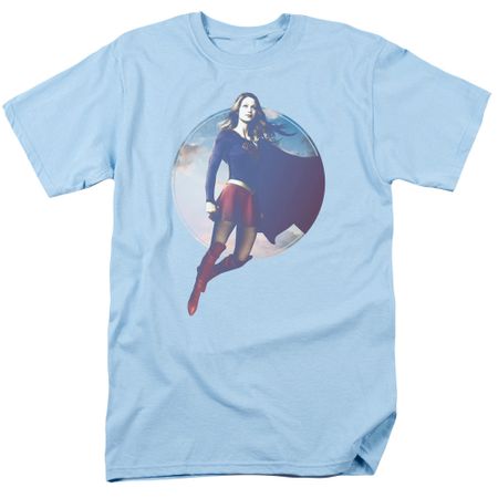 Supergirl Shirt Cloudy Circle Light Blue T-Shirt