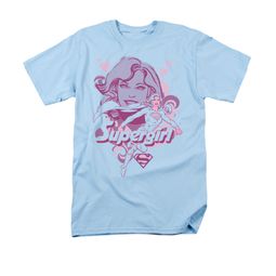 Supergirl Shirt DC Comics Adult Light Blue Tee T-Shirt