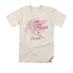 Supergirl Shirt Girl Power Adult Cream Tee T-Shirt