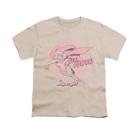 Supergirl Shirt Girl Power Kids Cream Youth Tee T-Shirt