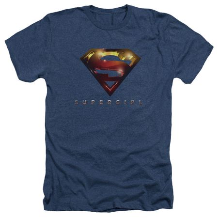Supergirl Shirt Logo Glare Heather Navy Blue T-Shirt