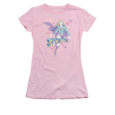 Supergirl Shirt Pastels Juniors Pink Tee T-Shirt