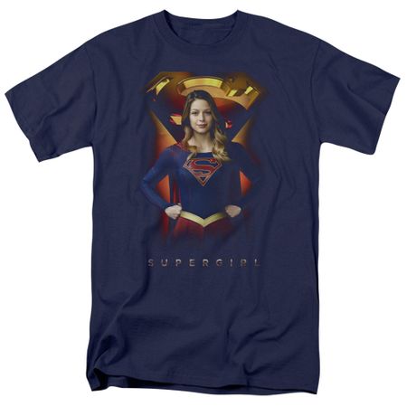 Supergirl Shirt Standing Symbol Navy Blue T-Shirt