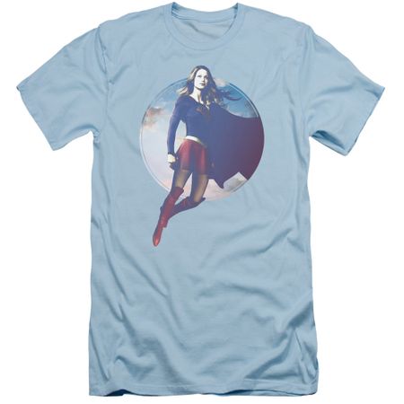 Supergirl Slim Fit Shirt Cloudy Circle Light Blue T-Shirt
