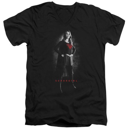 Supergirl Slim Fit V-Neck Shirt Noir Black T-Shirt