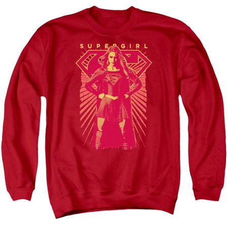 Supergirl Sweatshirt Ready Set Adult Red Sweat Shirt