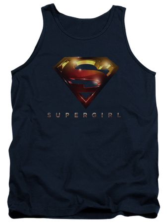 Supergirl Tank Top Logo Glare Navy Blue Tanktop