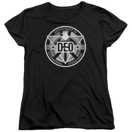 Supergirl Womens Shirt DEO Symbol Black T-Shirt