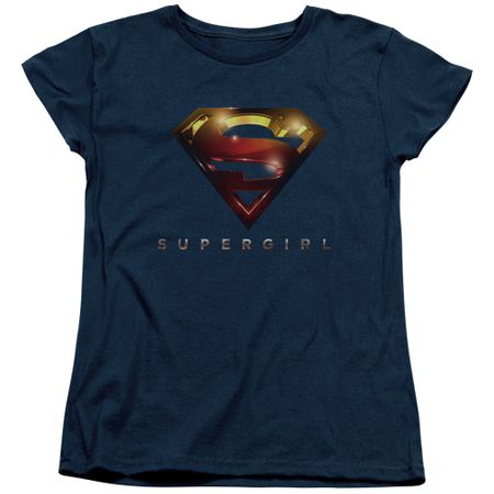 Supergirl Womens Shirt Logo Glare Navy Blue T-Shirt