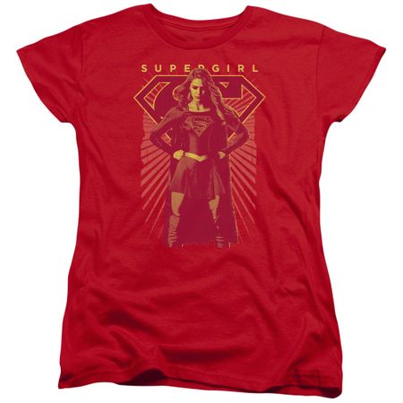 Supergirl Womens Shirt Ready Set Red T-Shirt