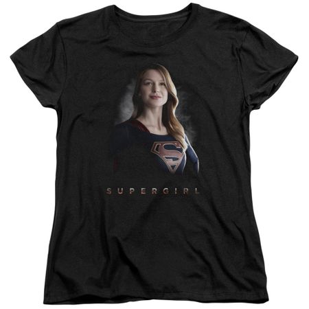 Supergirl Womens Shirt Standing Tall Black T-Shirt