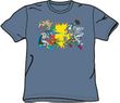 Superheroes T-shirt - Face Off Heroes & Villans Adult Slate Blue Tee