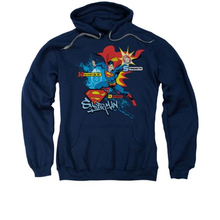 Superman Hoodie Abilities Navy Sweatshirt Hoody