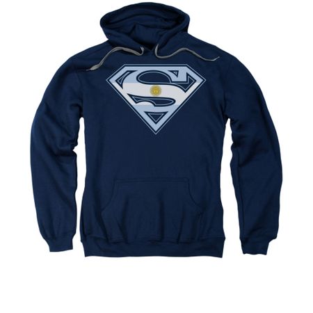 Superman Hoodie Argentinian Shield Navy Sweatshirt Hoody