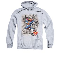 Superman Hoodie Break Through Athletic Heather Sweatshirt Hoody