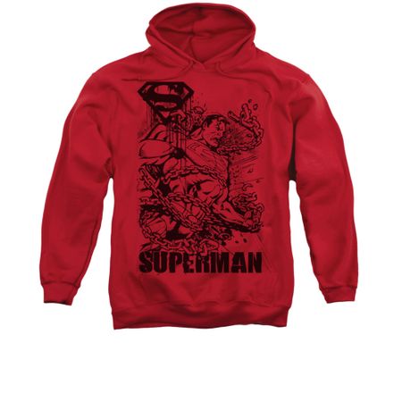 Superman Hoodie Breaking Chains Red Sweatshirt Hoody