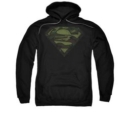 Superman Hoodie Camo Logo Distressed Black Sweatshirt Hoody