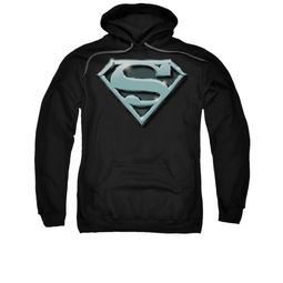 Superman Hoodie Chrome Shield Black Sweatshirt Hoody