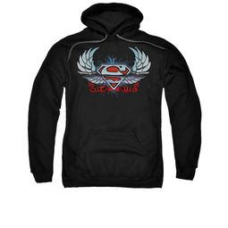 Superman Hoodie Chrome Wings Black Sweatshirt Hoody