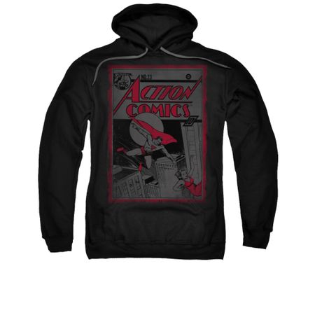 Superman Hoodie Comic #23 Black Sweatshirt Hoody