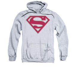 Superman Hoodie Crimson Shield Athletic Heather Sweatshirt Hoody