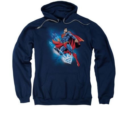 Superman Hoodie Crystallize Navy Sweatshirt Hoody