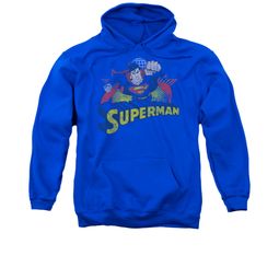 Superman Hoodie Distresed Royal Sweatshirt Hoody