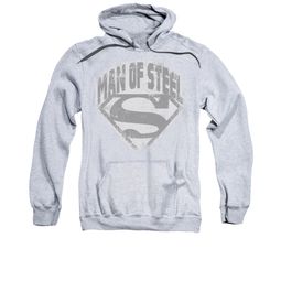 Superman Hoodie Distressed Man Of Steel Athletic Heather Sweatshirt Hoody
