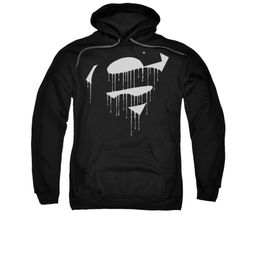 Superman Hoodie Dripping Shield Black Sweatshirt Hoody