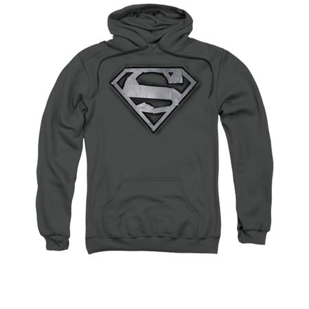 Superman Hoodie Duct Tape Shield Charcoal Sweatshirt Hoody