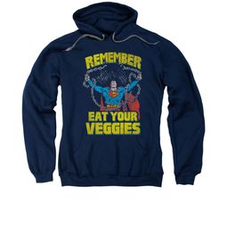 Superman Hoodie Eat Veggies Navy Sweatshirt Hoody