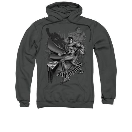 Superman Hoodie Fight And Flight Charcoal Sweatshirt Hoody