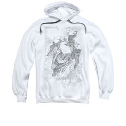 Superman Hoodie Flying Sketch White Sweatshirt Hoody