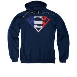Superman Hoodie French Shield Navy Sweatshirt Hoody