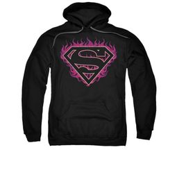 Superman Hoodie Fuchia Flames Black Sweatshirt Hoody