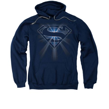 Superman Hoodie Glowing Shield Navy Sweatshirt Hoody