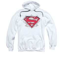Superman Hoodie Hastily Drawn White Sweatshirt Hoody