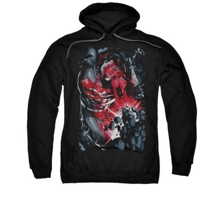 Superman Hoodie Heat Vision Black Sweatshirt Hoody