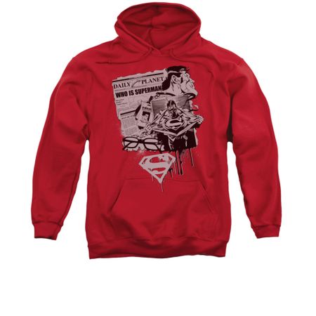Superman Hoodie Identity Red Sweatshirt Hoody