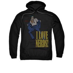 Superman Hoodie Love Nerds Black Sweatshirt Hoody