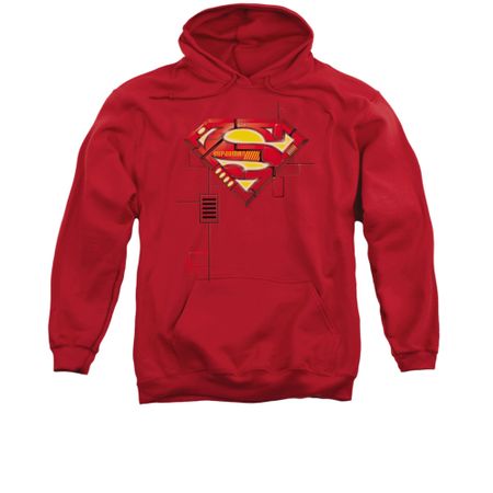Superman Hoodie Mech Shield Red Sweatshirt Hoody