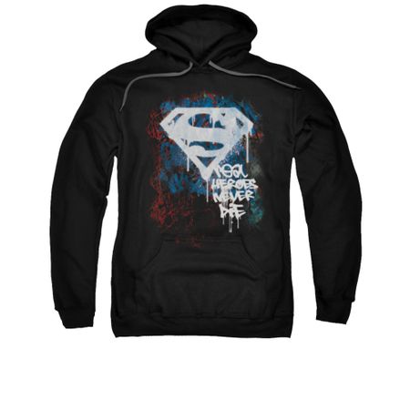 Superman Hoodie Never Die Black Sweatshirt Hoody