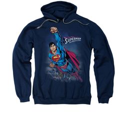 Superman Hoodie Over The City Navy Sweatshirt Hoody