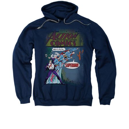 Superman Hoodie Quick Change Navy Sweatshirt Hoody